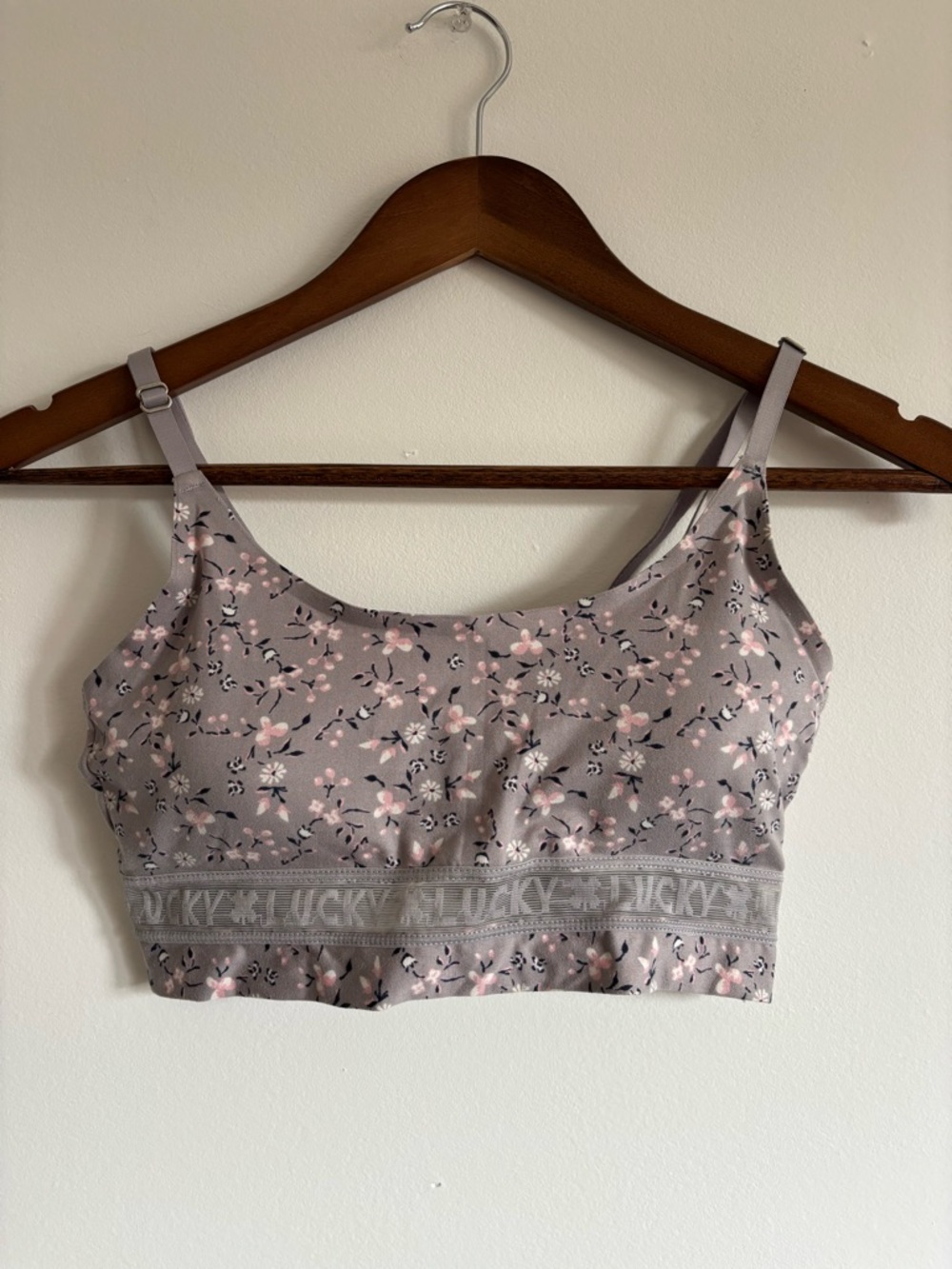 Lucky Brand Floral Bralette with Pink Accents